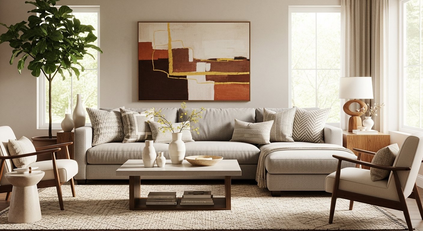 Beautifully styled living room interior